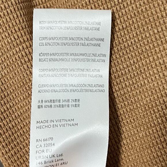 Free People Tasha Thermal Top Size L Ochre Combo Snap Button Cuffs Bohemian - Picture 8 of 8